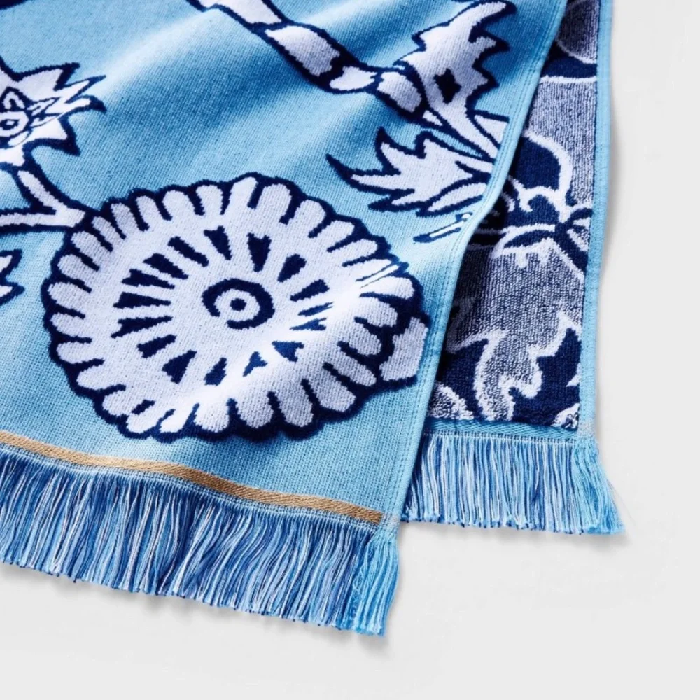 Floral Vines Beach Towel Blue - Roller Rabbit x Target FREE GIFT!